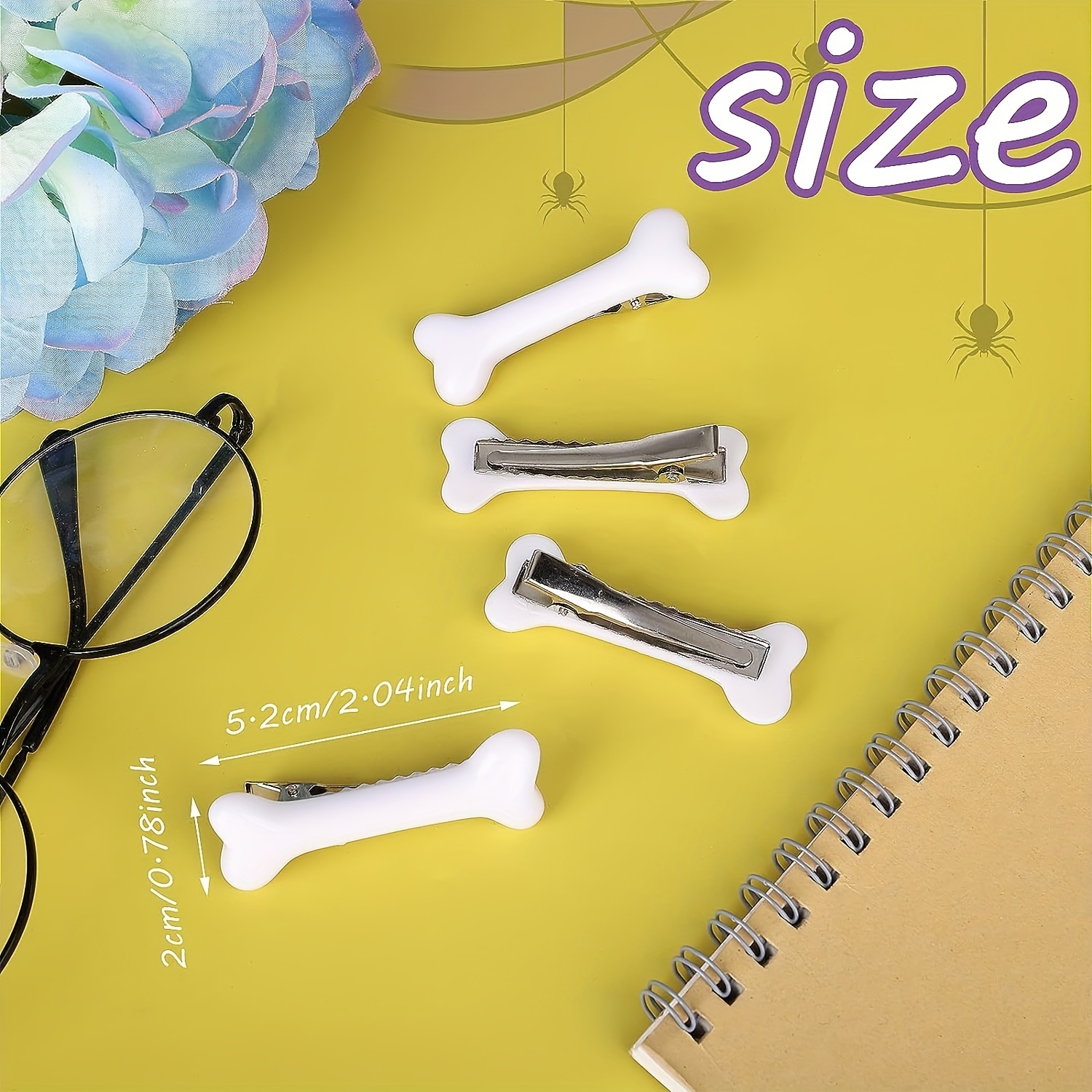 White Dog Bone Hair Clips Halloween Vivid Dog Bone Hairpins Temu