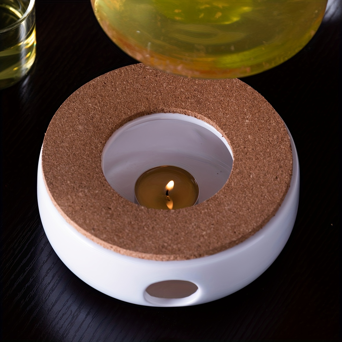 Garneck 1Pc Tea Warmer Tea Candle Pot Warmer Wax Melting Stove Coffee  Warmer Base Ceramic Tealight Holder Japanese Tea Kettle Ceramic Candle  Holder