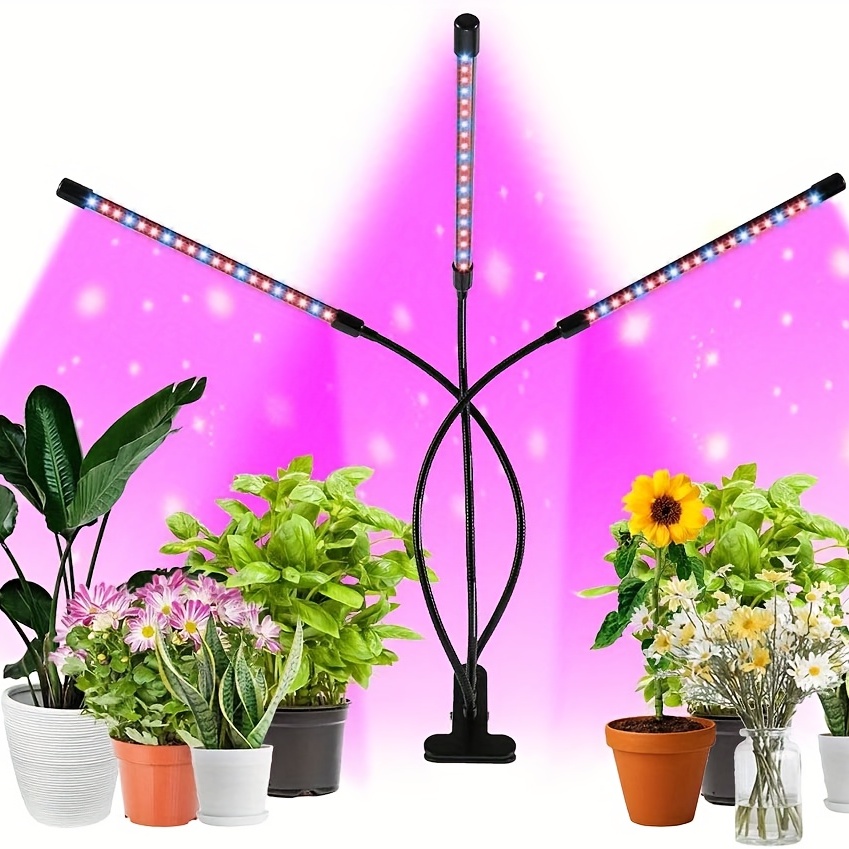 Lumière de plante, 3/6 / 12h Auto On / off Timer Grow Lights, 156 Leds  Lumière de culture à spectre complet semblable au soleil, lampe pour planter  des plantes d'intérieur