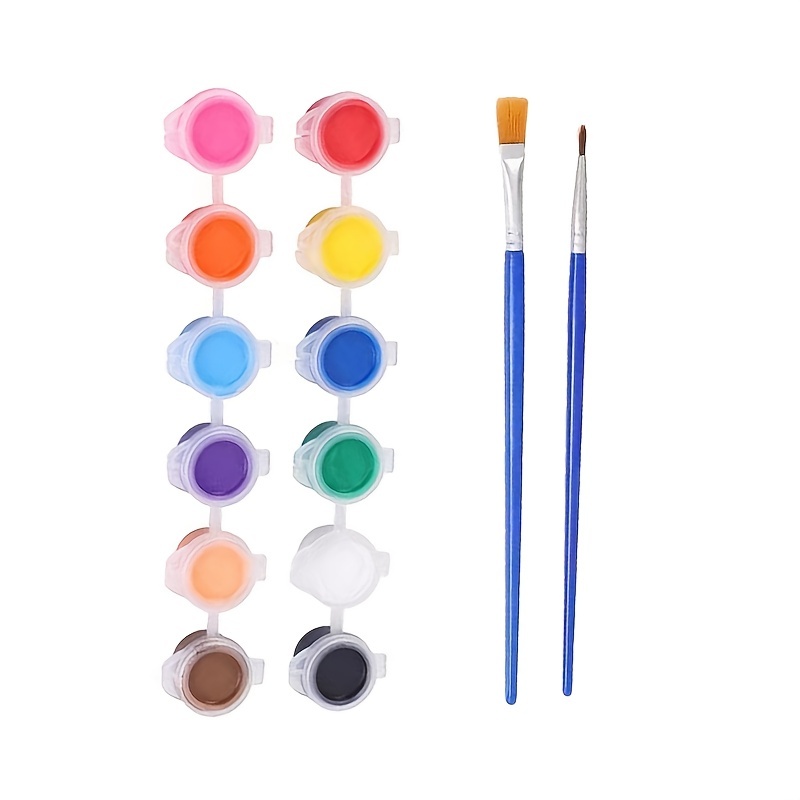 1Set 12 Colors Acrylic Paint Strips Paint Brushes Craft Paint Kids Paint  Set Plastic + Acrylic - AliExpress
