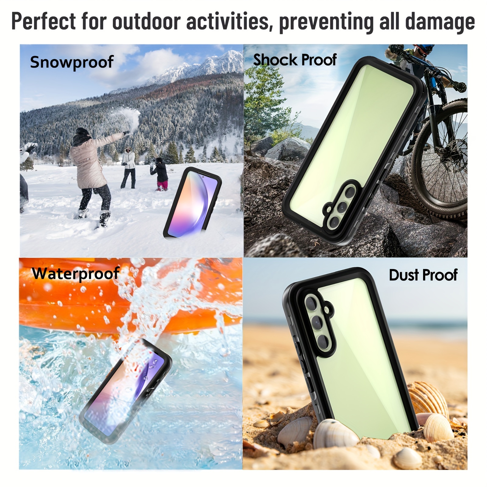  Galaxy A14 5G Waterproof Case, Outdoor Sports IP68 Waterproof  Dustproof Snowproof Underwater Full Body Case with Screen Protector  Shockproof Case for Samsung Galaxy A14 5G (Black) : Cell Phones &  Accessories