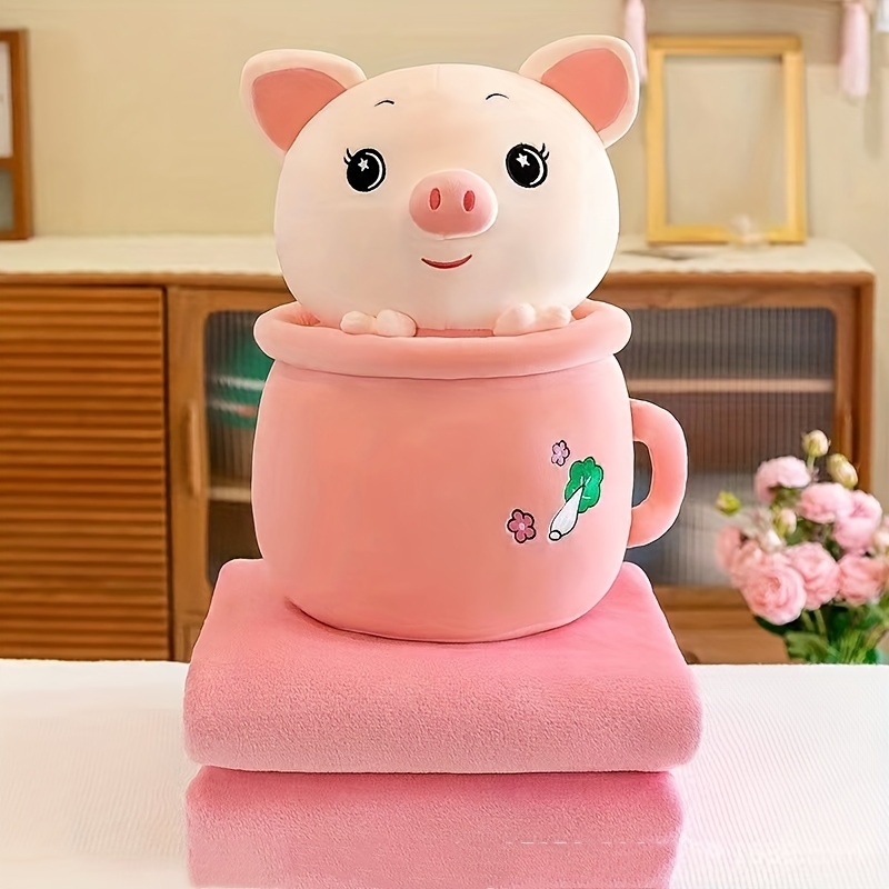 Kawaii Pig Flower Cushion