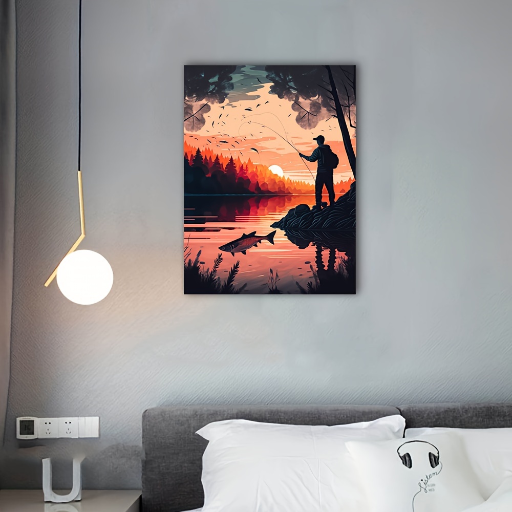  There Was A Boy Who Really Loved Fishing It Was Me Wall Art  Funny Fishing Poster Poster Print for Teen Boys Room Wall Art Canvas  Painting Print 20x30inch(50x75cm): Posters & Prints