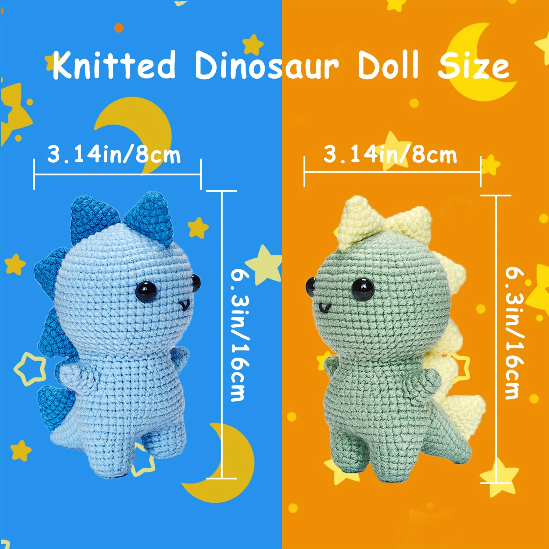 Crochet Kit For Beginners Cute Dinosaurs With Easy Peasy - Temu