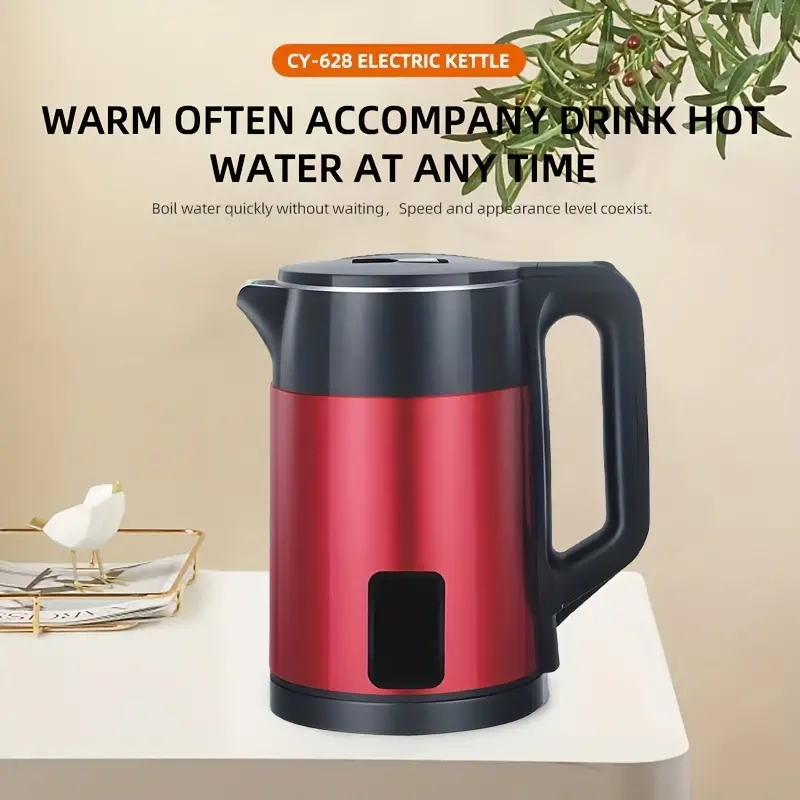 US Plug 101.44oz 1500W Electric Kettle,LCD Screen Multifunctional  Automatically Powers Off When Opened,Double Layer Anti Scald 304 Stainless  Steel Bod