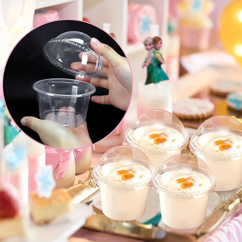 Dessert Cup With Lids Plastic Pudding Cups Ice Cream Cups - Temu