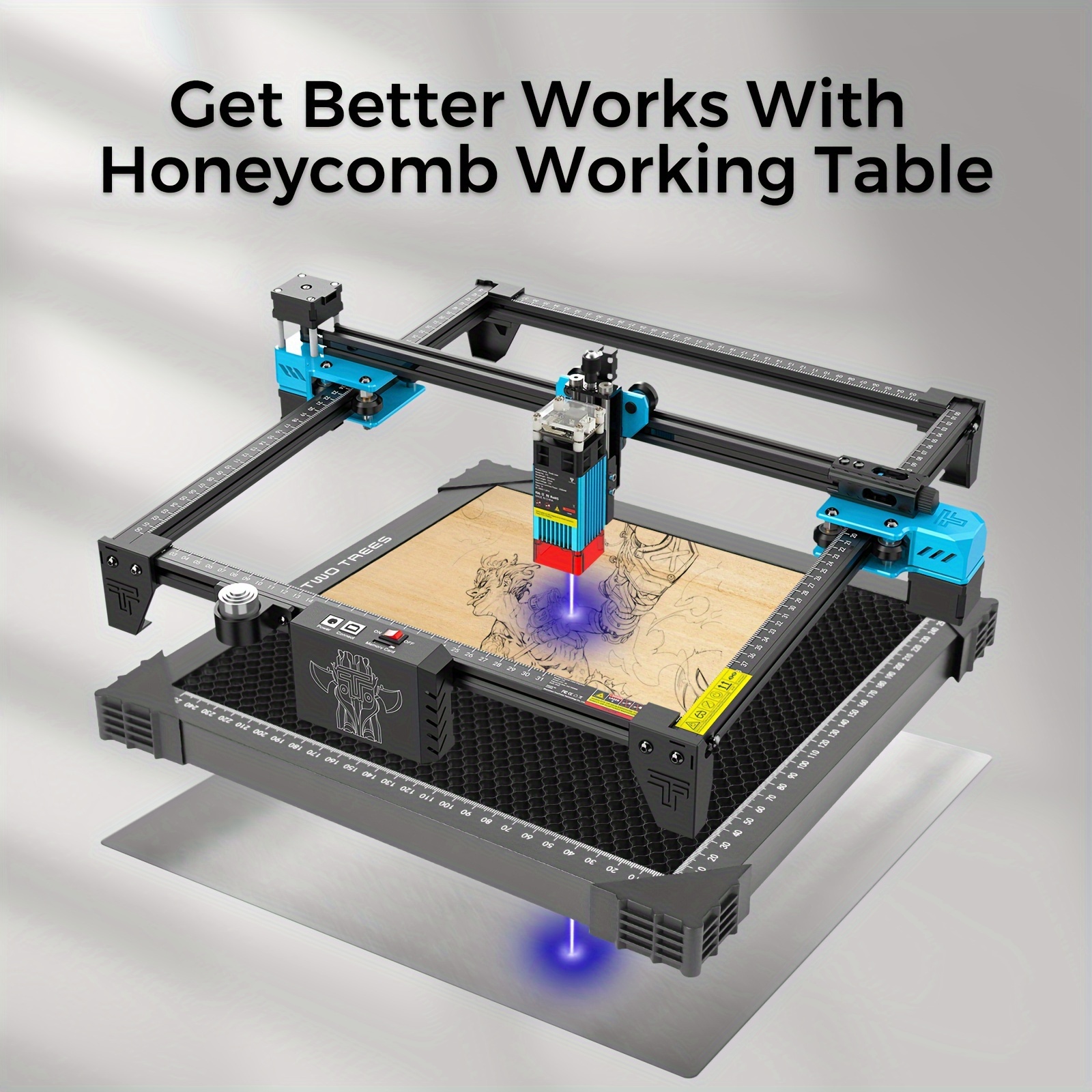 Dofiki Honeycomb Laser Bed 400x400mm Magnetic Steel Honeycomb Working Table  for Laser Engraver, Honeycomb Panel with Metal Tray for Laser Cutting