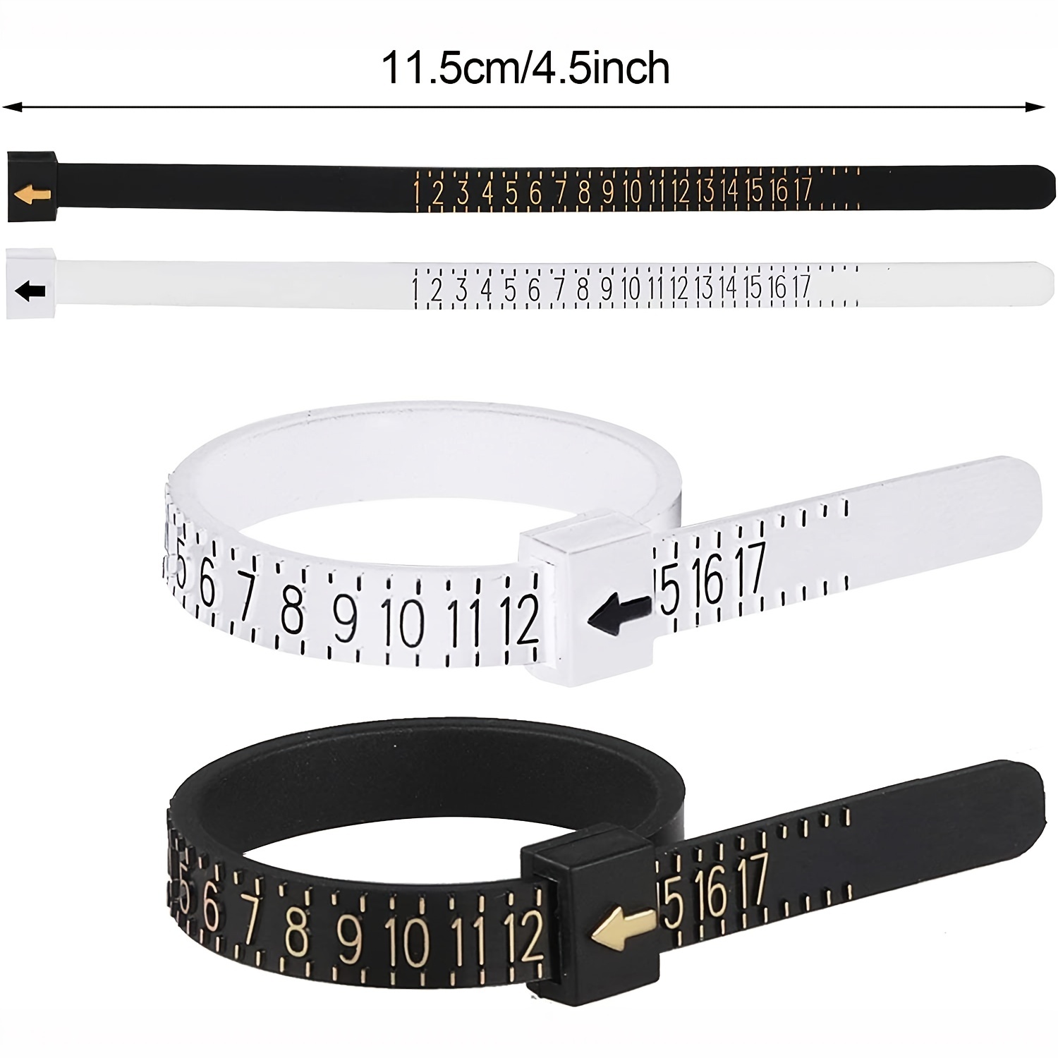 Reusable Finger Size Gauge Measure Ring Sizer Plastic Us Ring Measurement  Tool Jewelry Ring Sizing Kit Finger Measurer For Men And Women, 1-17 Usa  Rings Size White And Black - Temu Lithuania