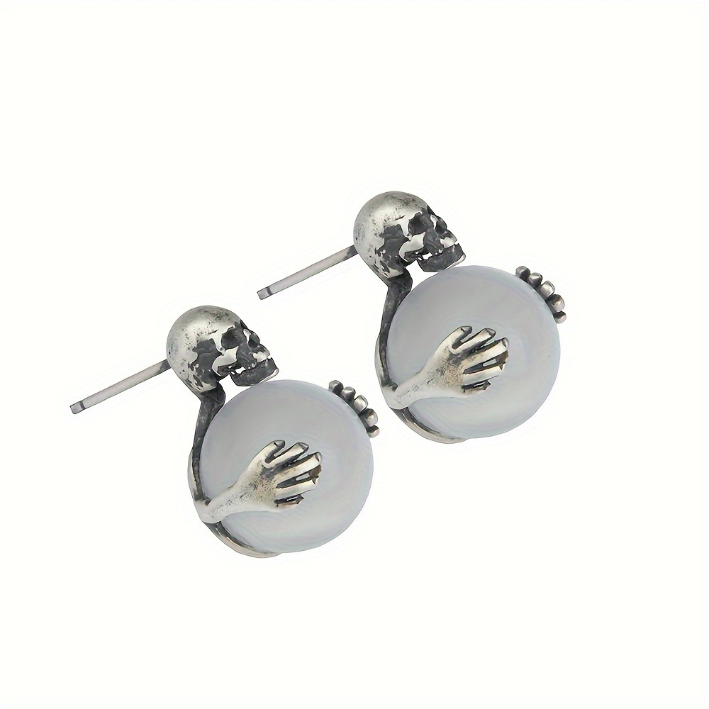 Boucles D'oreilles Vintage Clips – Cabochons Bleus Style Lapis-lazuli, Rondes