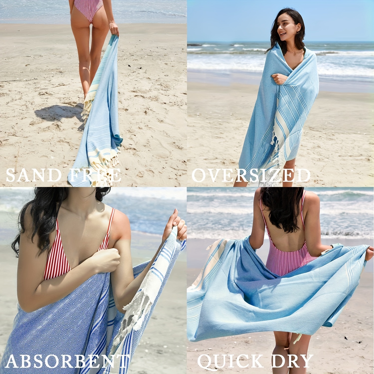 Turkish Beach Towel Oversized Sand Free Quick Dry Towel - Temu