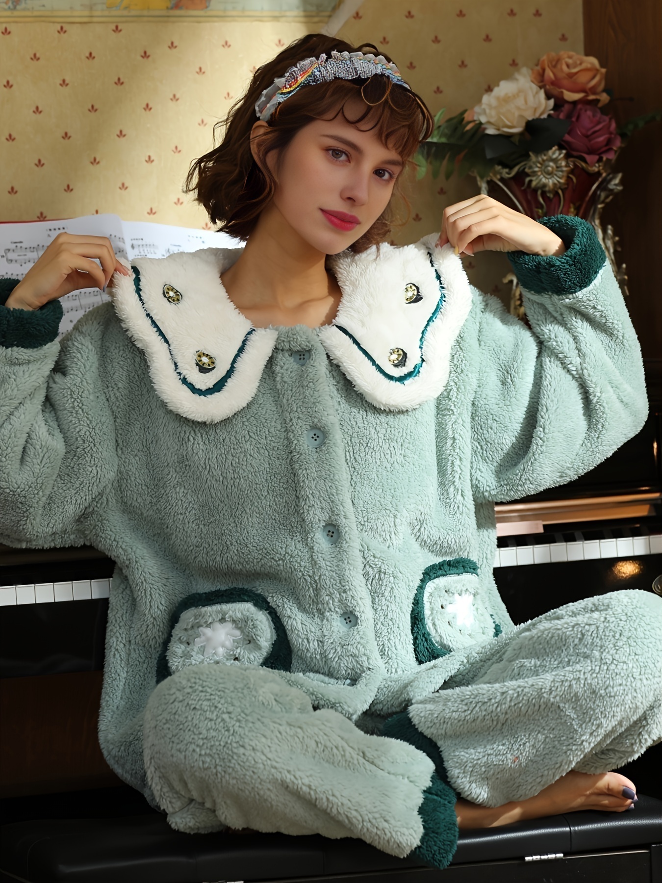 Womens Pajamas 2 Piece Pyjamas Loungewear Sleepwear Nightgown Sheep Pattern  : : Clothing, Shoes & Accessories