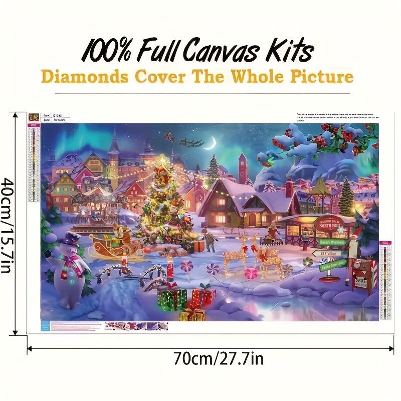 5d Diy Large Diamond Painting Kits For Adult Christmas Train - Temu