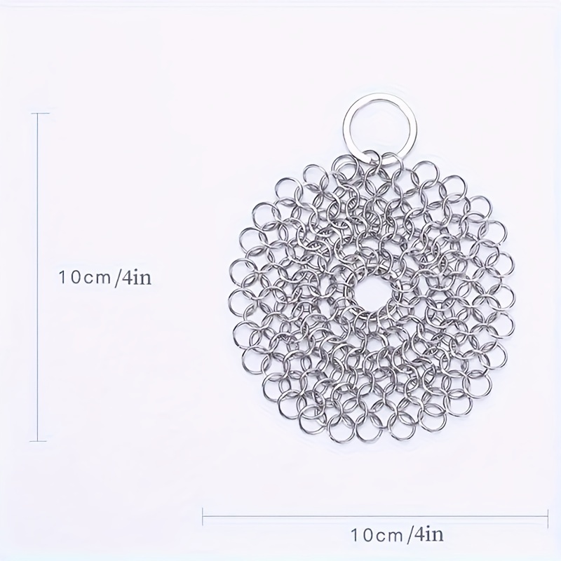 Small Ring Chainmail Scrubber - for Cast Iron, Stainless Steel
