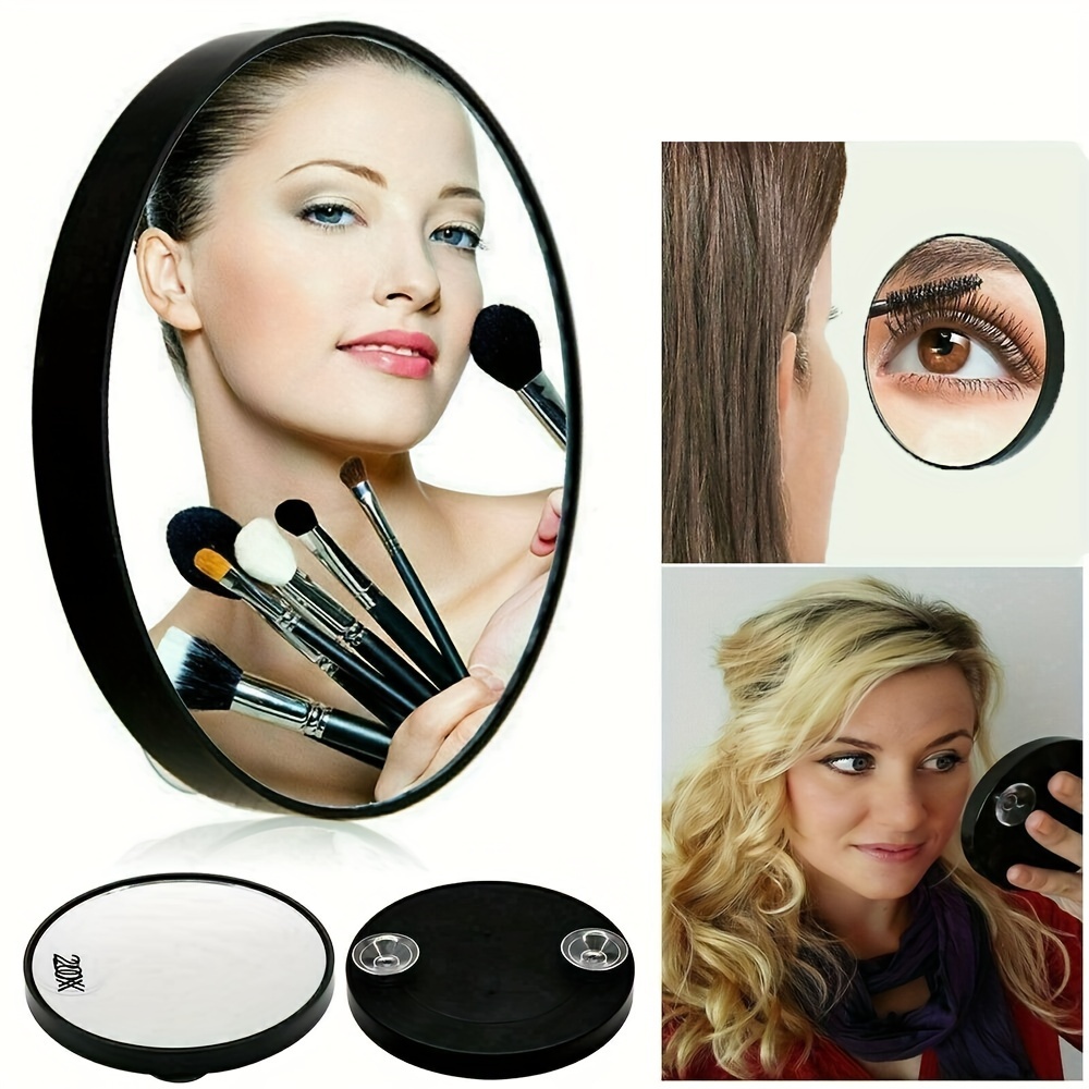 Espejo De Maquillaje Redondo, Espejo De Aumento 10/20/30x Con Dos Ventosas,  Herramienta Cosmética Para Eliminar Los Poros Del Acné, Moda de Mujer