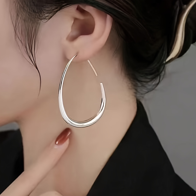 Women's Teardrop Hoop Earrings