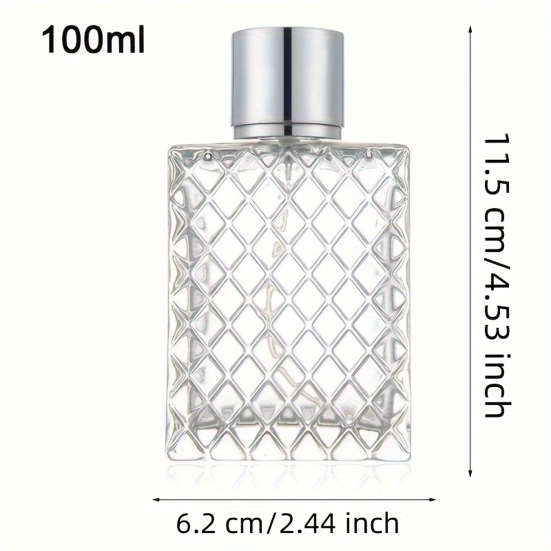 1PCS 100ml/3.4Oz Clear Glass Fine Mist Atomizer,Portable Square Refillable  Empty Perfume Essential Oils Spray Bottle Travel Atomizer Dispenser