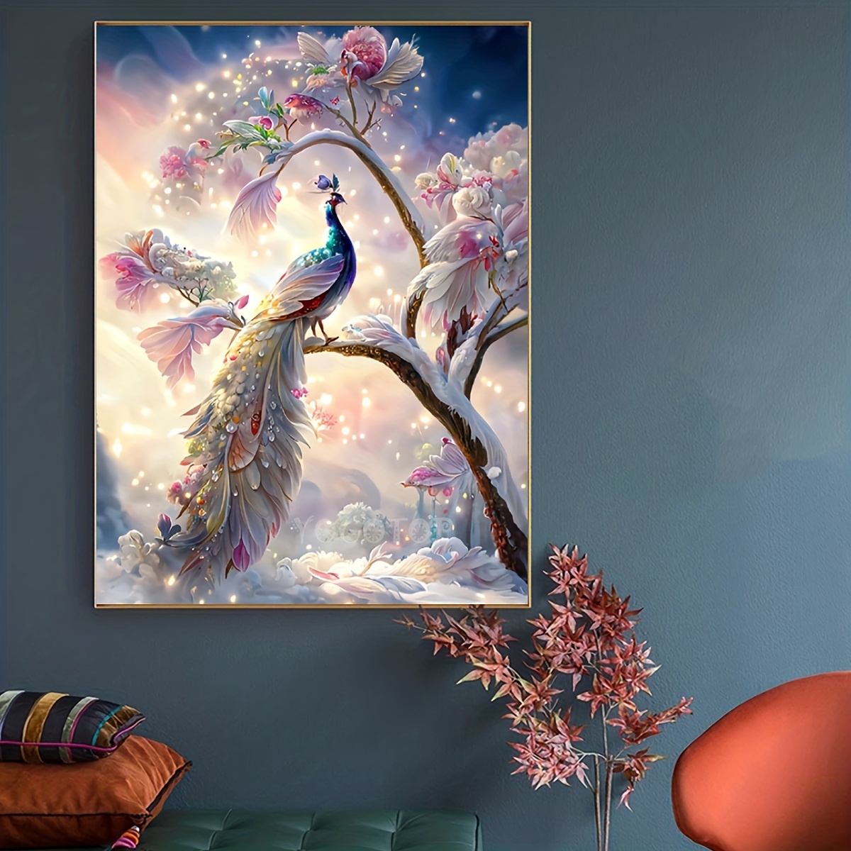 Peacock Diamond Painting, 3D Flash Drill Crystal Paint-by-Number