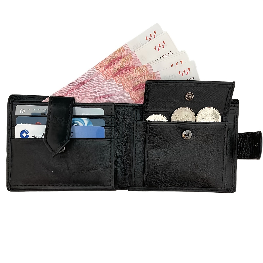 Trifold Fashion Black Leather Wallet Card Holder Multiple Wallet for Men -  China Trifold Fashion Leather Wallet and Multiple Wallet for Men price