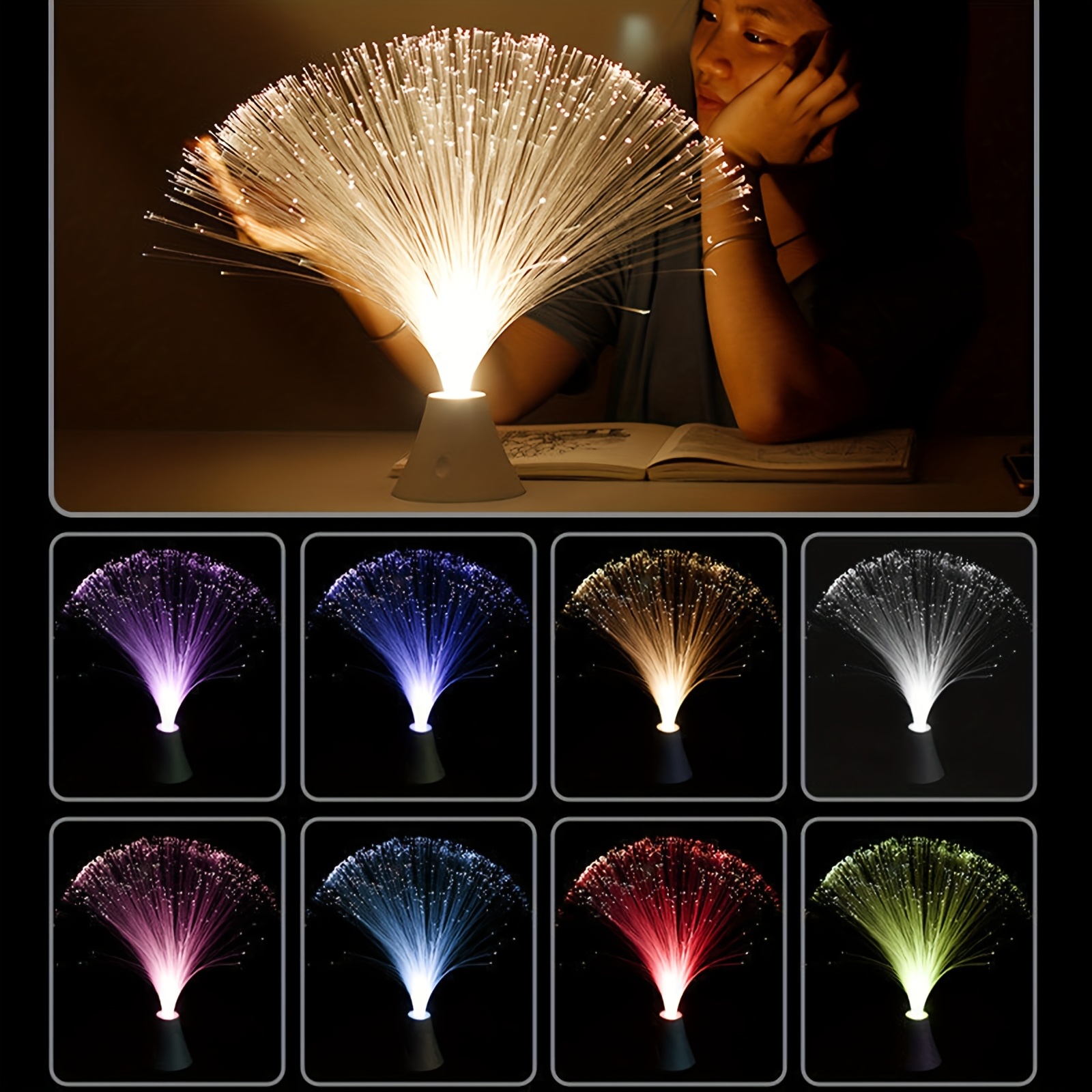 1 Lampada A Fibre Ottiche Luce Notturna Cambia Colore - Temu Italy