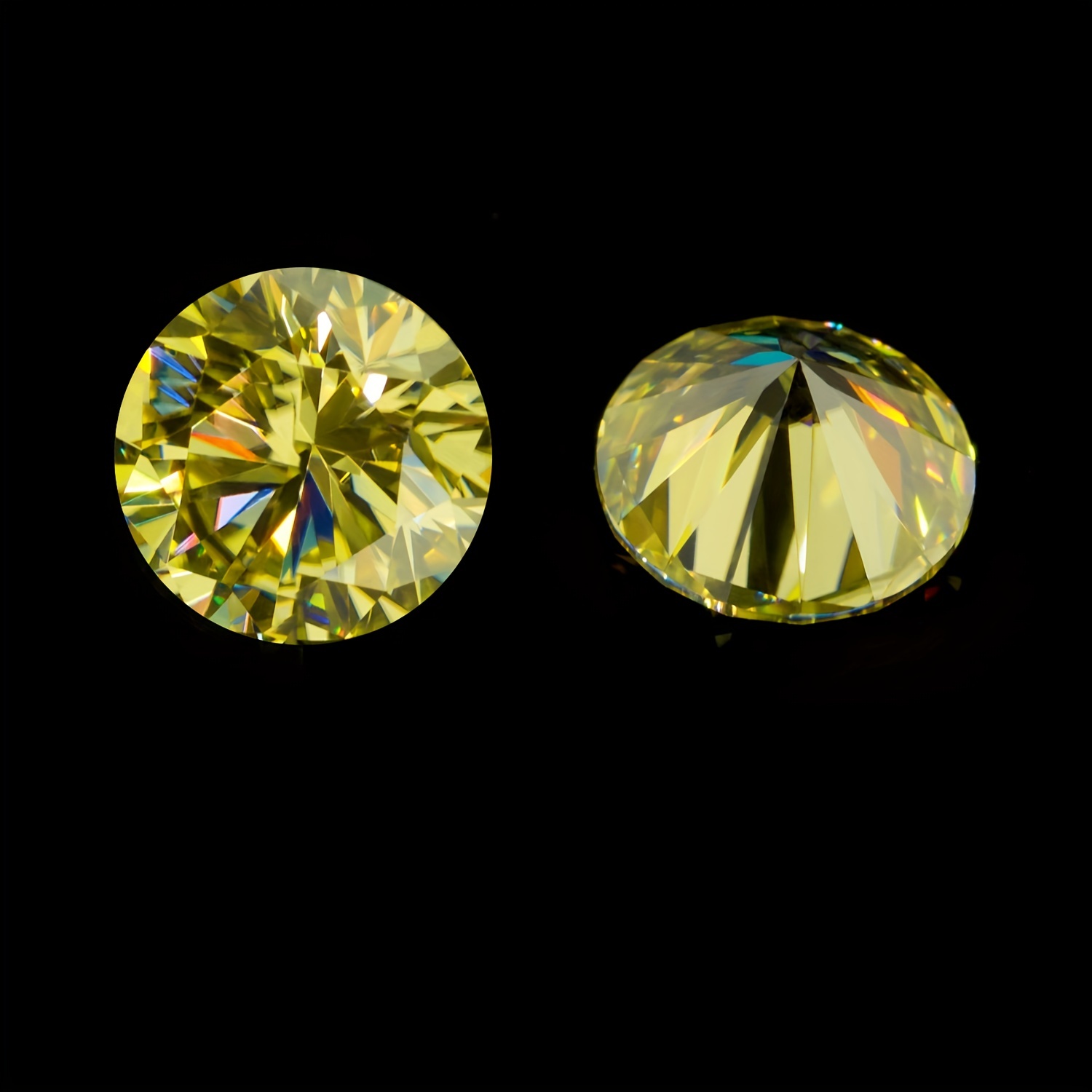 Round Lemon Yellow Moissanite Loose Stone