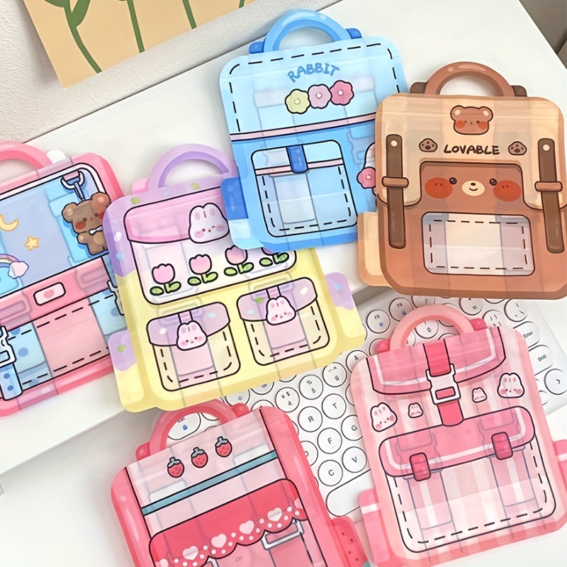 10pcs Cartoon Backpack Shape Jewelry Storage Bag