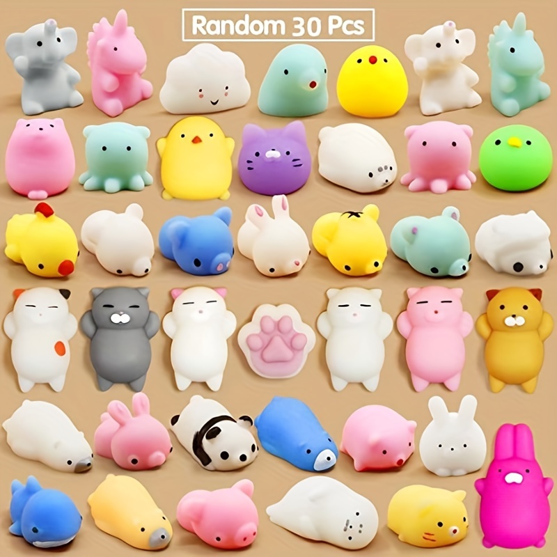 100pcs Squishies Squishy Toys Set for Kids Party Favors,Mini Kawaii Animals  Mochi Squishy Toy,Fidget Toys Packs,Stress Reliever Anxiety Toys for Boys
