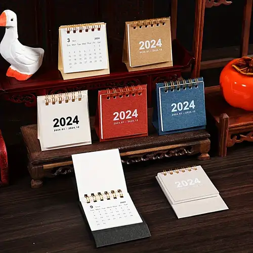 Calendar 2024 Scrapbook Miniature Desk Decorative Small Home Standing  Desktop Office - AliExpress