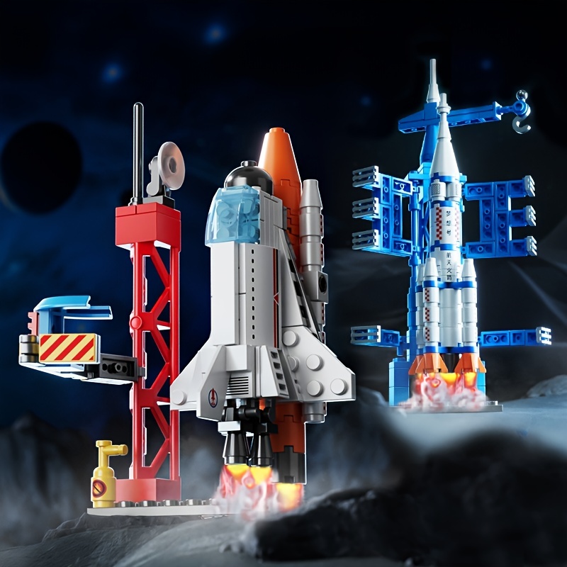 Jouets d'exploration spatiale STEM avec fusée, navette spatiale
