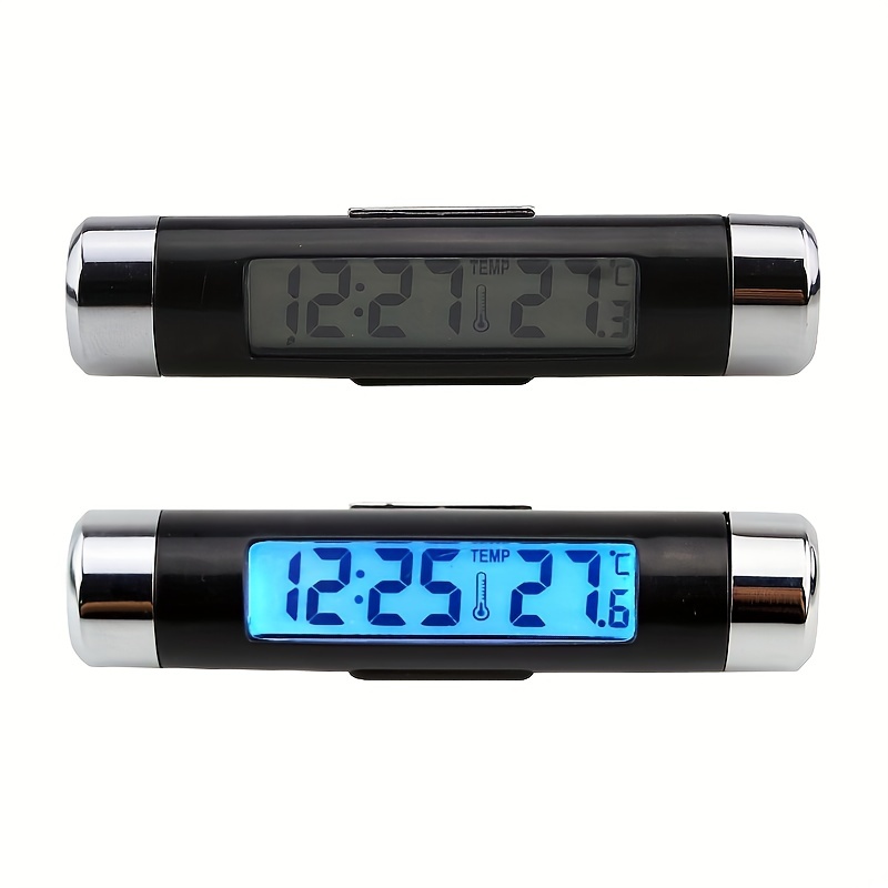 Car Temperature Clock Universal Auto Dashboard Digital Clocks with  Blacklight And LCD Screen Adjustable Vehicle Temperature Gauge Support  12h/24h Transformation Modes-Black+Silver price in UAE,  UAE