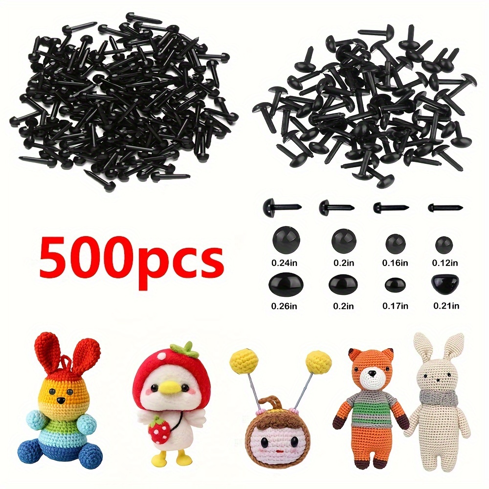 500pcs Plastic Safety Eyes and Noses for Amigurumi Crochet Craft