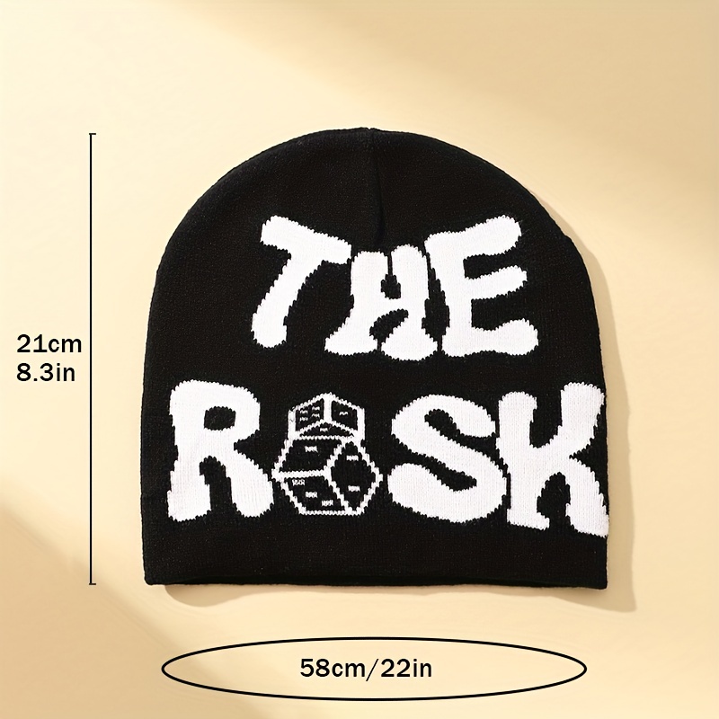 Y2K Unisex Knitted Y2k Skull Beanie Top Tier Print Hat For Men And