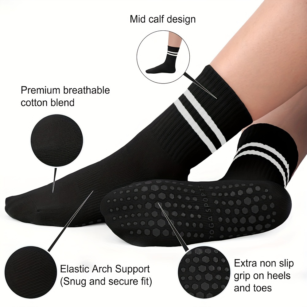 Striped Yoga Socks Non slip Breathable tube Socks Extra - Temu United  Kingdom