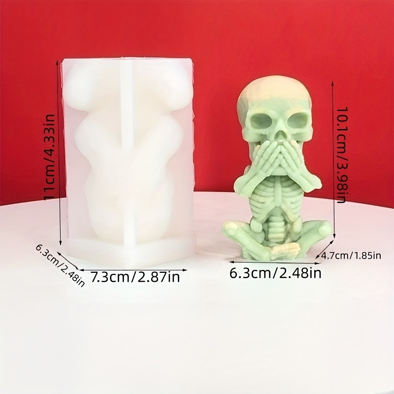 Halloween Triple Skeleton Silicone Candle Mold for DIY Epoxy Resin  Aromatherapy Candle Plaster Ornaments Handicrafts Body Mould