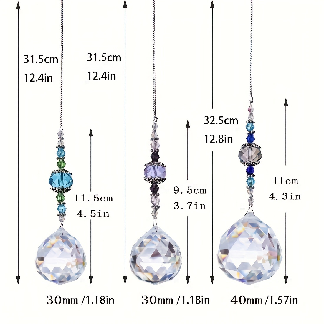 Decoração de Cristal de Arco-Íris Pendurada Bola de Cristal de 24