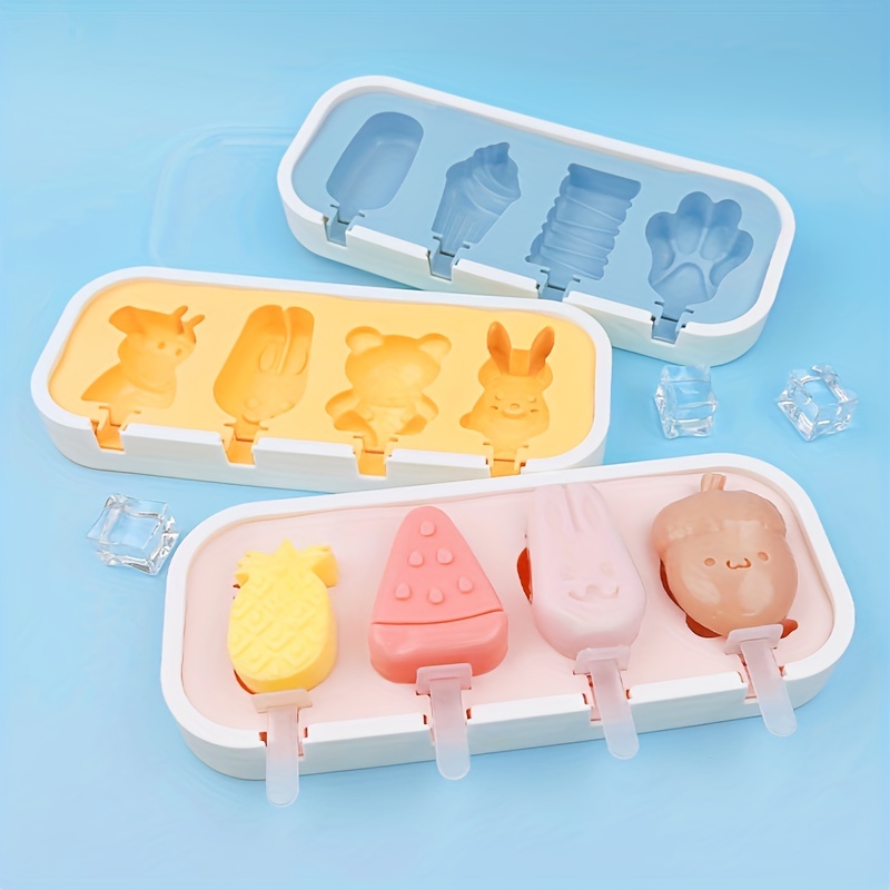 Cartoon Animals Ice Cream Mold Silicone Ice Cube Tray - Temu
