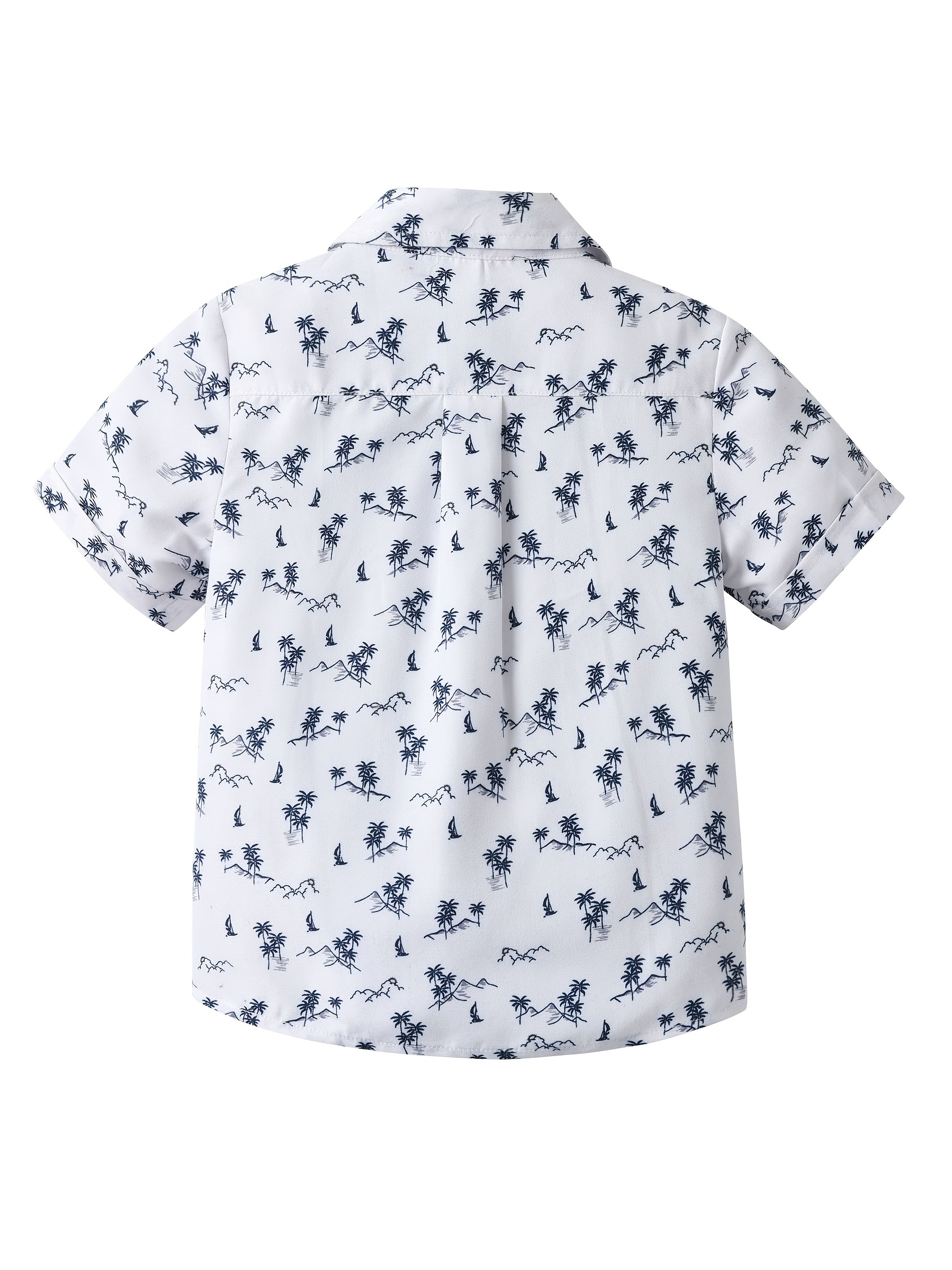Graffiti Stripe Print Boys Lapel Shirt Summer Casual Top
