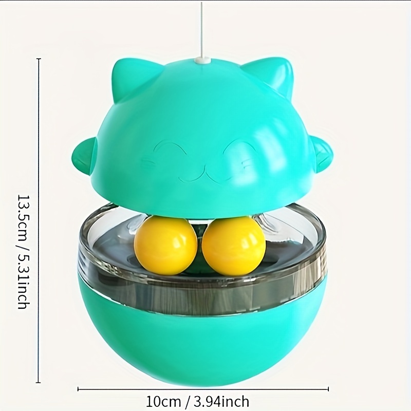 Bleu Jouet Interactif pour Chat,Tumbler Balle Interactive Chat avec  Distributeur de Nourriture,Jouet Gobelet pour