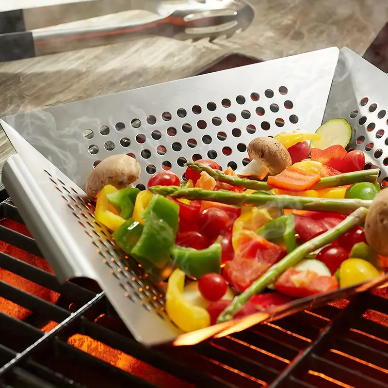 Grill Baskets For Outdoor Grill, Stainless Steel Perforated Grill