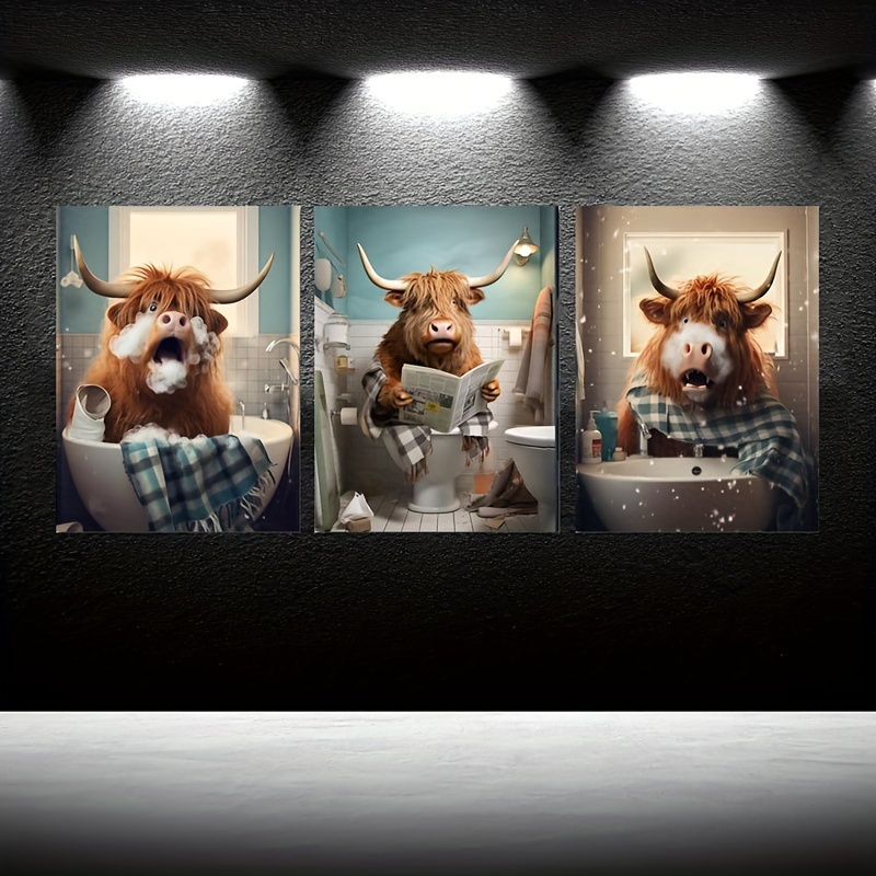 Cute Highland Cow Print Decor Kawaii Rustic Farmhouse Wall - Temu Canada