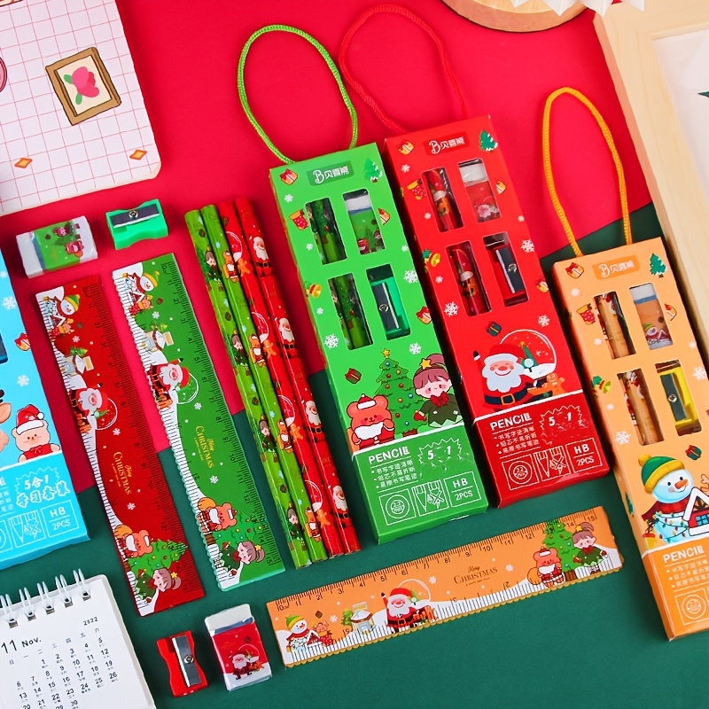 Christmas Gift Student Stationery Set Cartoon Stationery - Temu