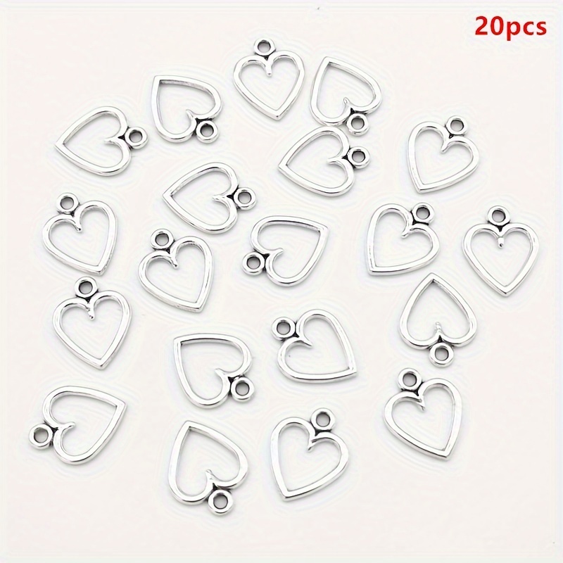 40pcs 14x13mm Antique Silver Color Hollow Heart Charms Pendant For Je –  bearjewelry