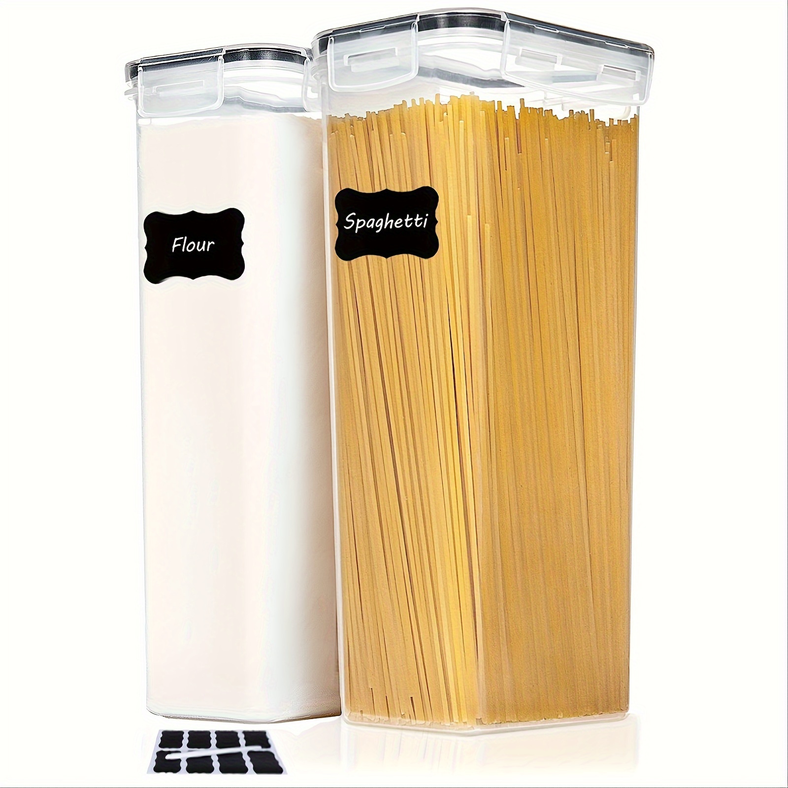 1/2 Pcs Large Airtight Food Storage Containers 5.2L / 176oz, BPA Free  Plastic Food Storage Canisters For Spaghetti, Flour, Sugar, Baking  Supplies, Wit