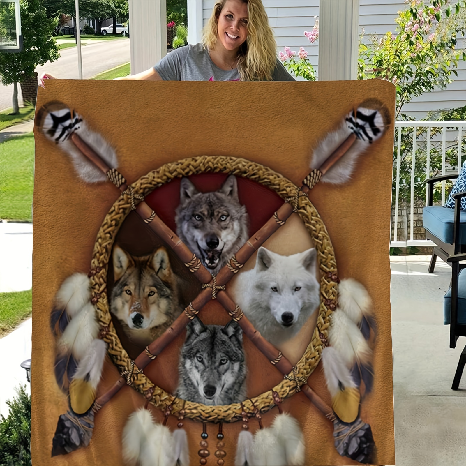 Wolf dream catcher online blanket