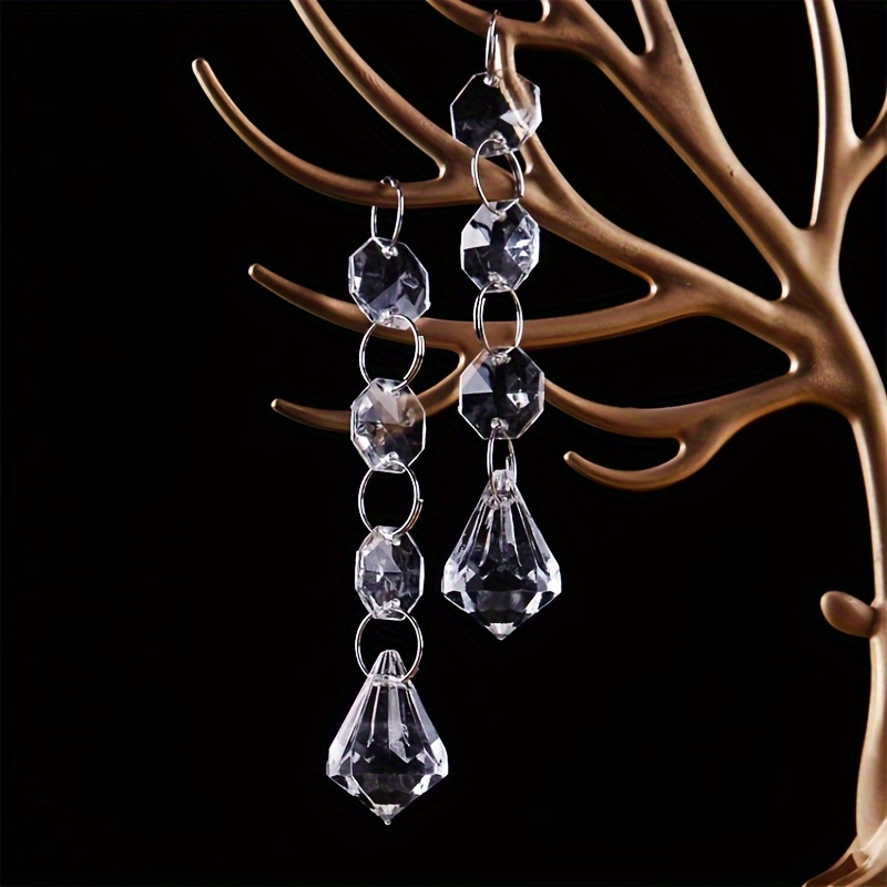 99FT Clear Acrylic Crystal Garland Strands Hanging Chandelier Bead Chain  Ornament String Decorations for Manzanita Centerpiece Christmas Tree  Wedding