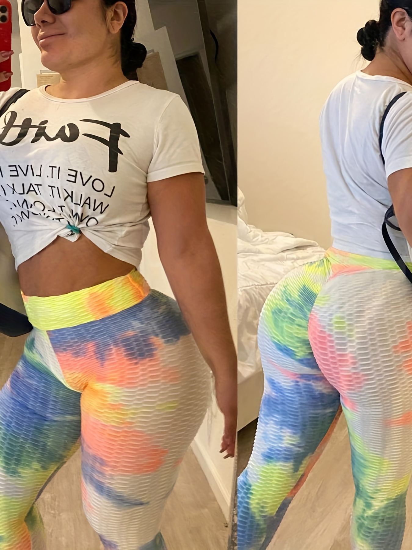 Women's Capri Leggings Yoga Pants High Waist Tummy Control Butt