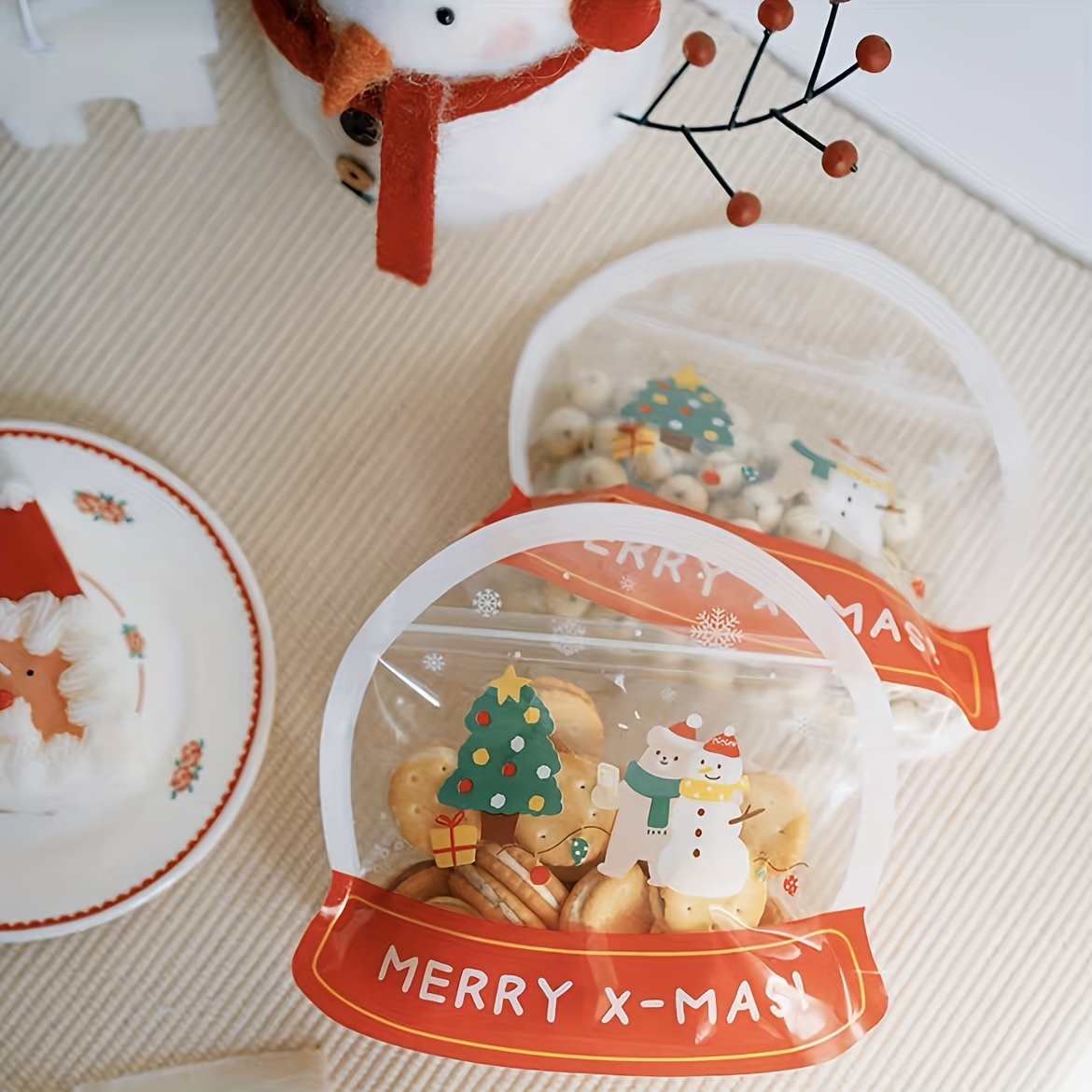 Christmas Square Self sealing Ziplock Bag Candy Handmade - Temu