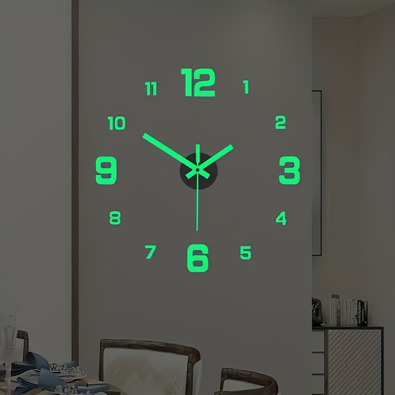 Reloj de pared digital con pantalla RGB dinámica, dígito grande de 3  pulgadas, 12/24 horas, control remoto, reloj de pared para sala de estar,  cocina