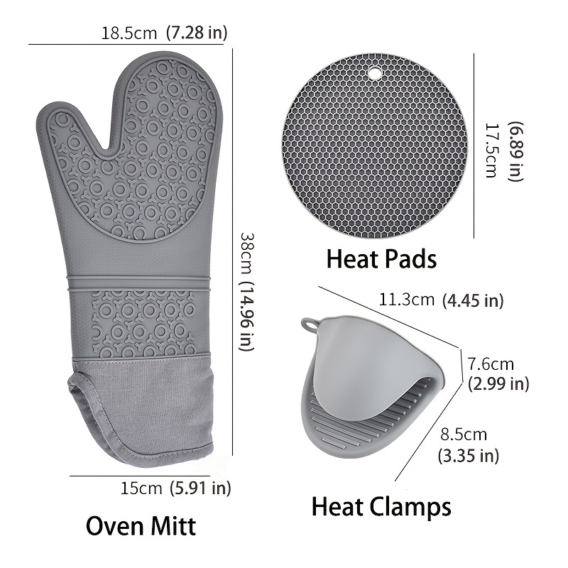 Oven Mitts and Pot Holders Set 6pcs, Kitchen Oven Glove,High Heat