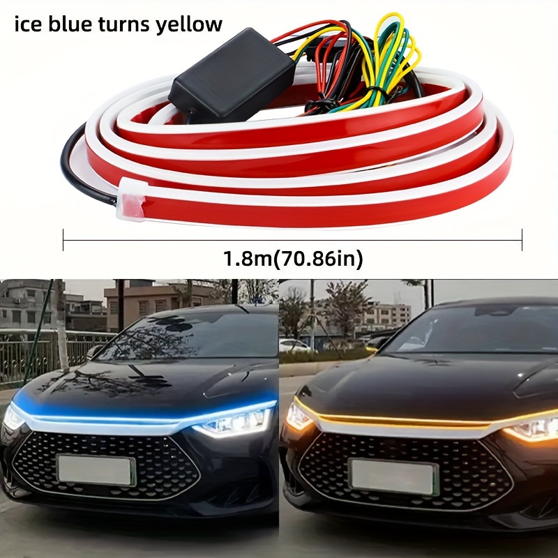 Äußerer Motorhauben-Lichtstreifen Flexibler 12-V-Drl-LED-Streifen-Auto-Dekorationszubehör  Tagfahrlicht für Autos Suvs LKWs