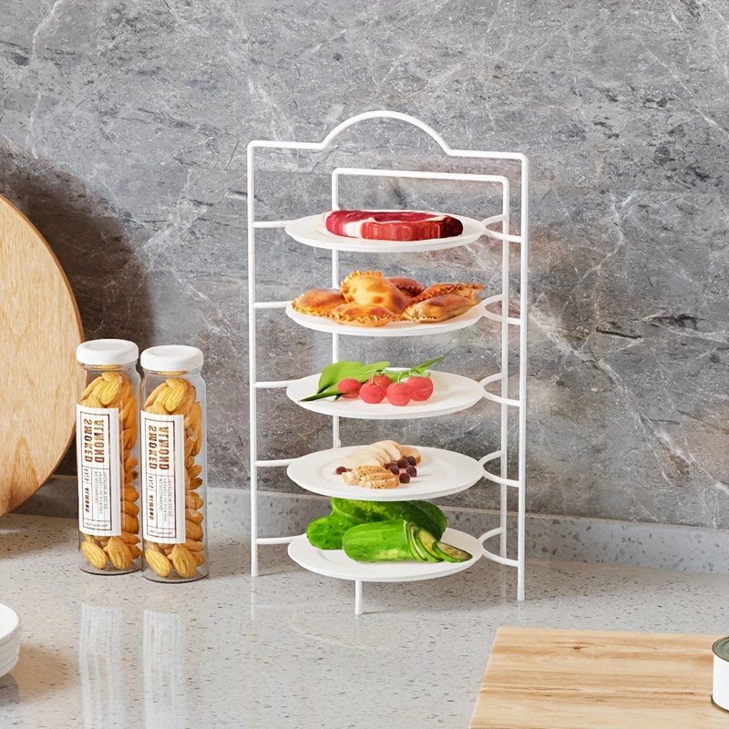 3-tier Stackable Vegetable Rack And Food Prep Tray For Kitchen Organization  And Meal Prep - Display Plate Rack Stand And Food Server - Kitchen Supplies  - Temu